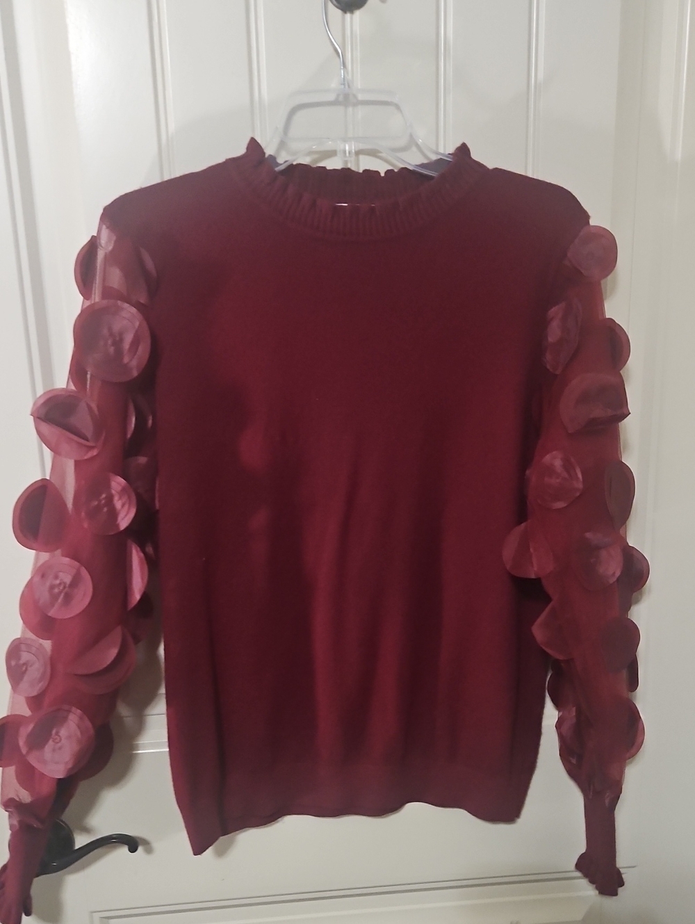 Milano Sioni Beautiful Burgundy Wine Color Sweater With Gorgeous Coach Handbag.